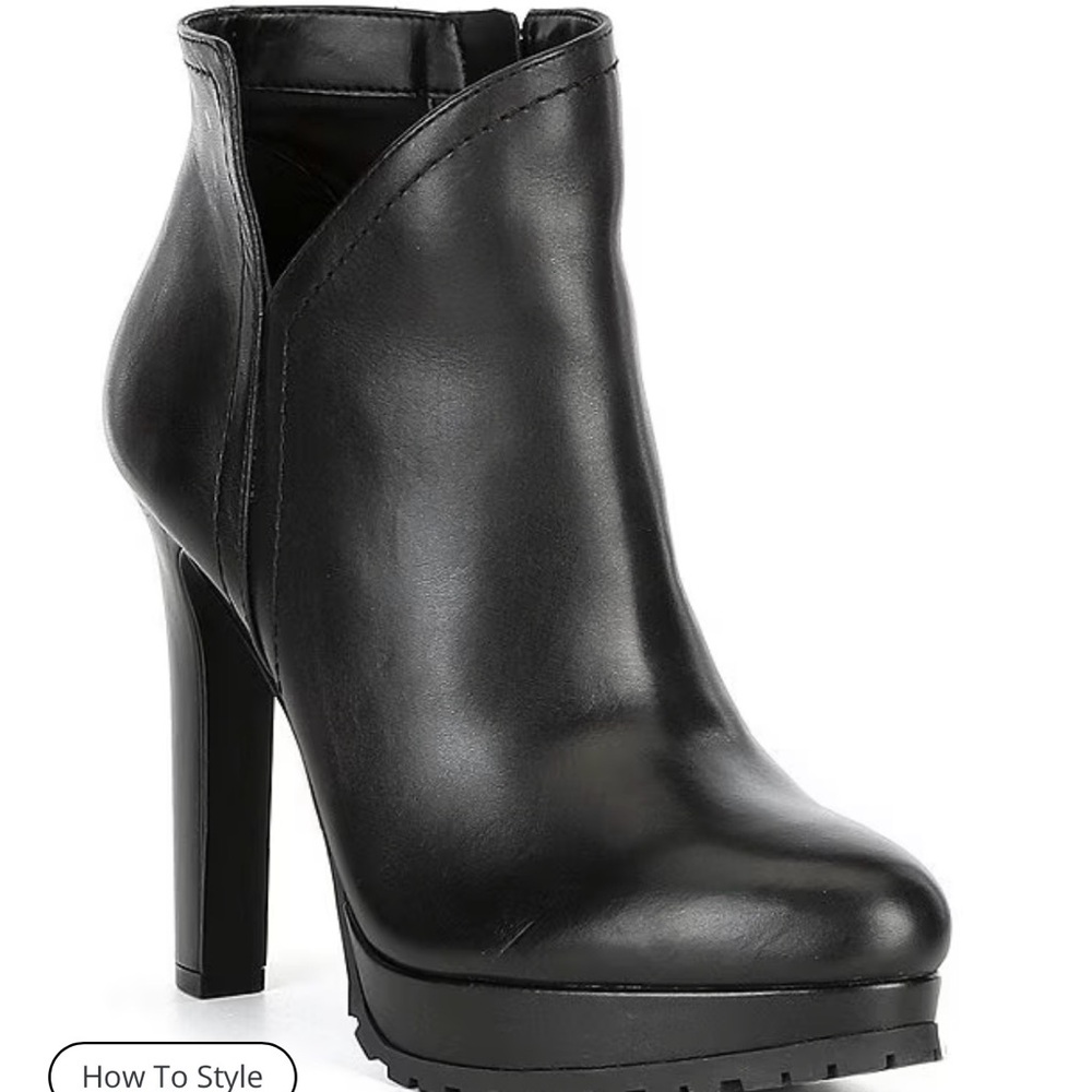 New Gianni Bini Black Omarrah Heeled lug Booties - Picture 3 of 7
